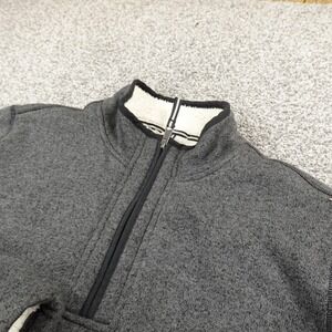 Orvis Jacket Mens XL Gray Fleece 1/4 Zip Sherpa Lined Pullover Outdoor Hike Coat